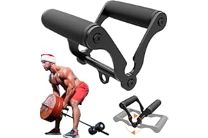 veimia V Bar T-Bar Row Landmine Handle Attachment for Barbell Bars, Solid Mine Double D Row Handle Grips with Non-Slip Rubber Grips, T-Row Attachment for Olympic Strength Training Bars