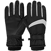 Feelorna Women Ski Gloves, Windproof Thermal Touchscreen Gloves Waterproof Winter Warm Snow Glove for Skiing Cycling Outdoor Sports