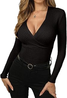 Knitted Wrap Jumper Top Black at Amazon 