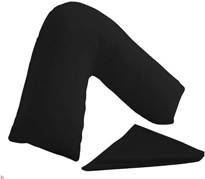 CnA Stores Orthopaedic V Shaped Pillow 84cm Black With Cover