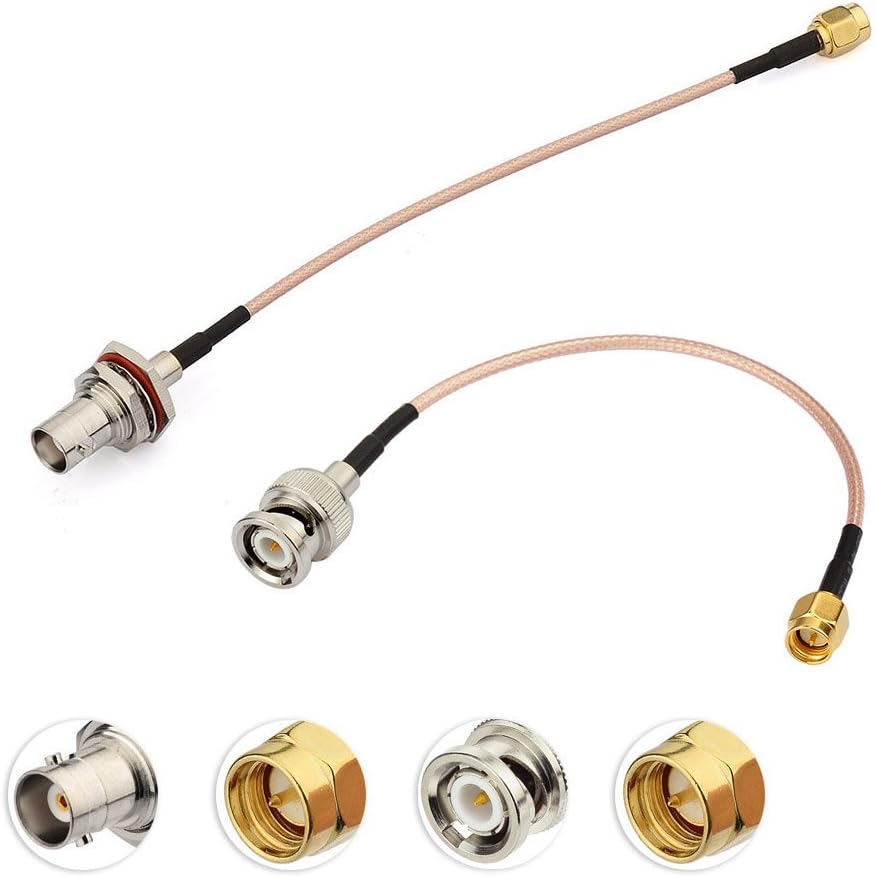 Bingfu Walkie Talkie Antenna Adapter Cable BNC to SMA Adapter with RG316 15cm 5.9inch Extension Coaxial Aerial Cable 2pcs for CB Funk Two Way Radio Handheld SDR Ham Radio Baofeng Scanner CCTV Camera