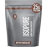 Isopure Dutch Chocolate Whey Isolate Protein Powder with Vitamin C & Zinc for Immune Support, 25g Protein, Low Carb & Keto Fr