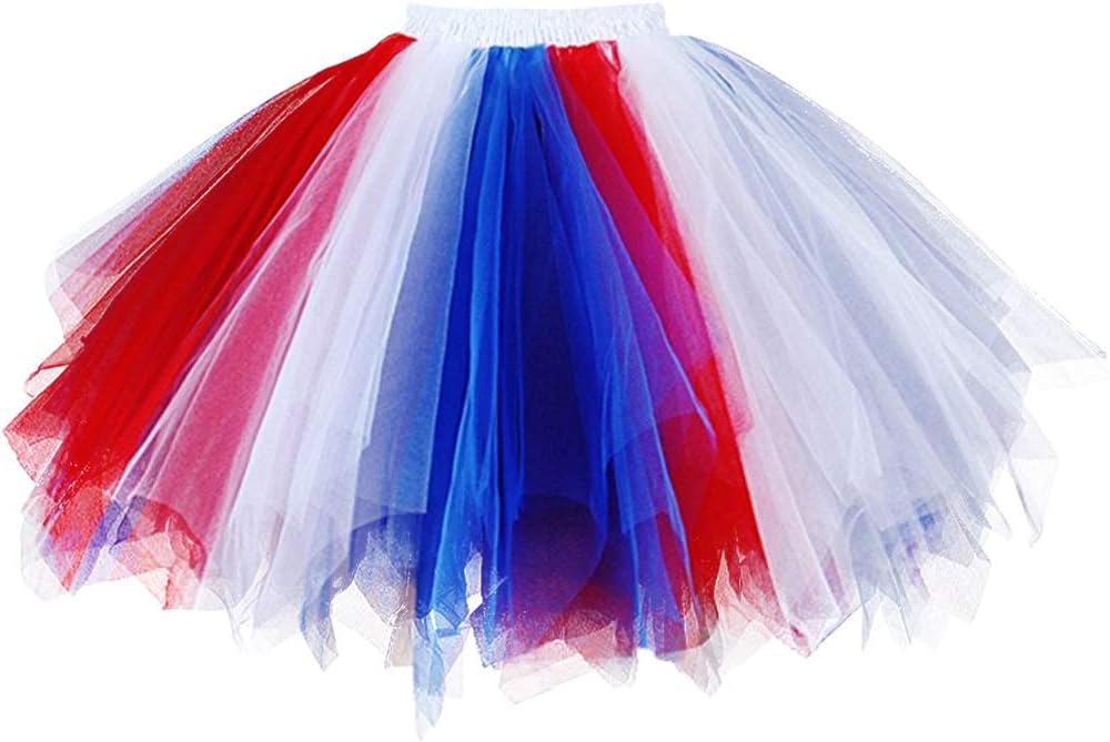 GOOBGS Musever 1950s Vintage Ballet Bubble Skirt Tulle Petticoat Puffy Tutu