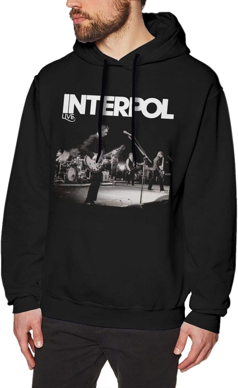 Men Interpol Band Hoodie Long Sleeve Sweatshirts Casual Pullover