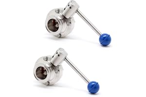 QiiMii Sanitary Stainless Steel 304 Tri Clamp Butterfly Valve with Pull Handle and Silicone, 1.5”Tube OD (1.5 INCH)2 Pack