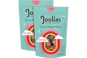 Joolies Organic Pit-Free Medjool Dates | 9 Ounce Pouch | Pack of 2 | Fresh California Grown Fruit | Vegan, Gluten-Free, Paleo, No Sugar Added | Great Source of Fiber & Antioxidants