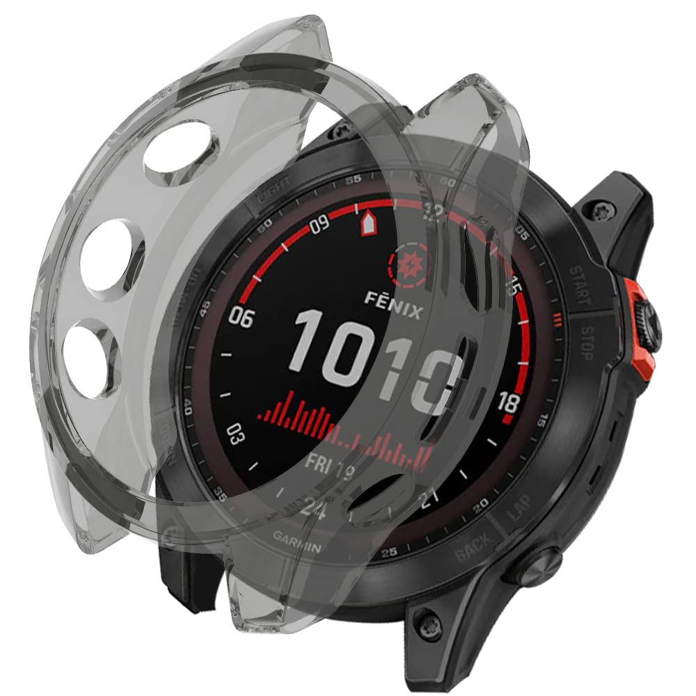 KeeFos Protective Case Compatible with Garmin Fenix 7X, TPU Case [Shockproof] Protective Cover for Garmin Fenix 7X (Black) — image 1