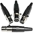 CESS TA5F 5-Pin Mini XLR Female Jack Cable Connector Adapter for Mic Microphone (4 Pack)
