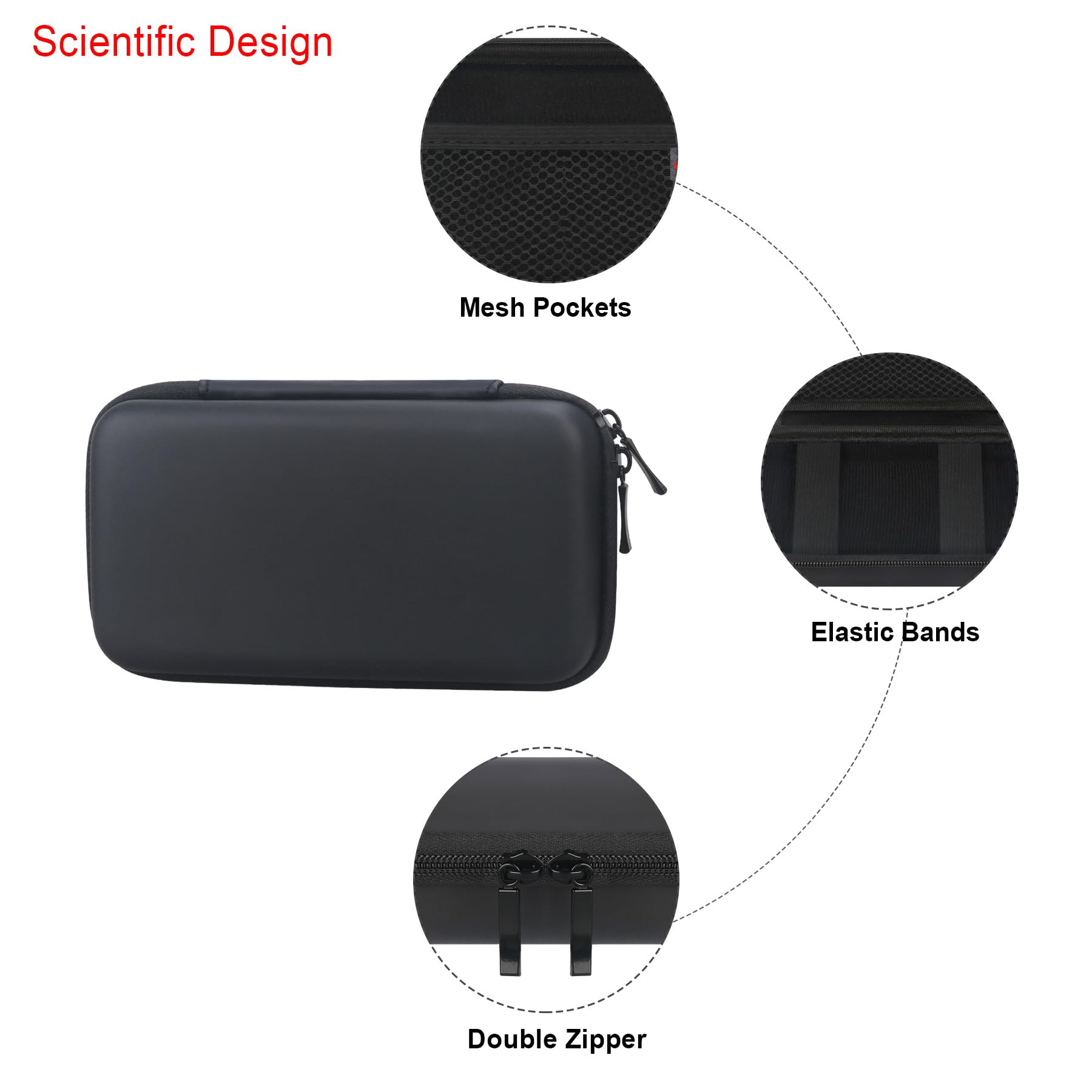 Elonbo Carrying Case Compatible with TaddToy 16 Bit Handheld Game Console for Kids Adults, Classic Retro Video Games Travel Storage Cover Bag, Portable Electronic Game Player Organizer Holder, Black