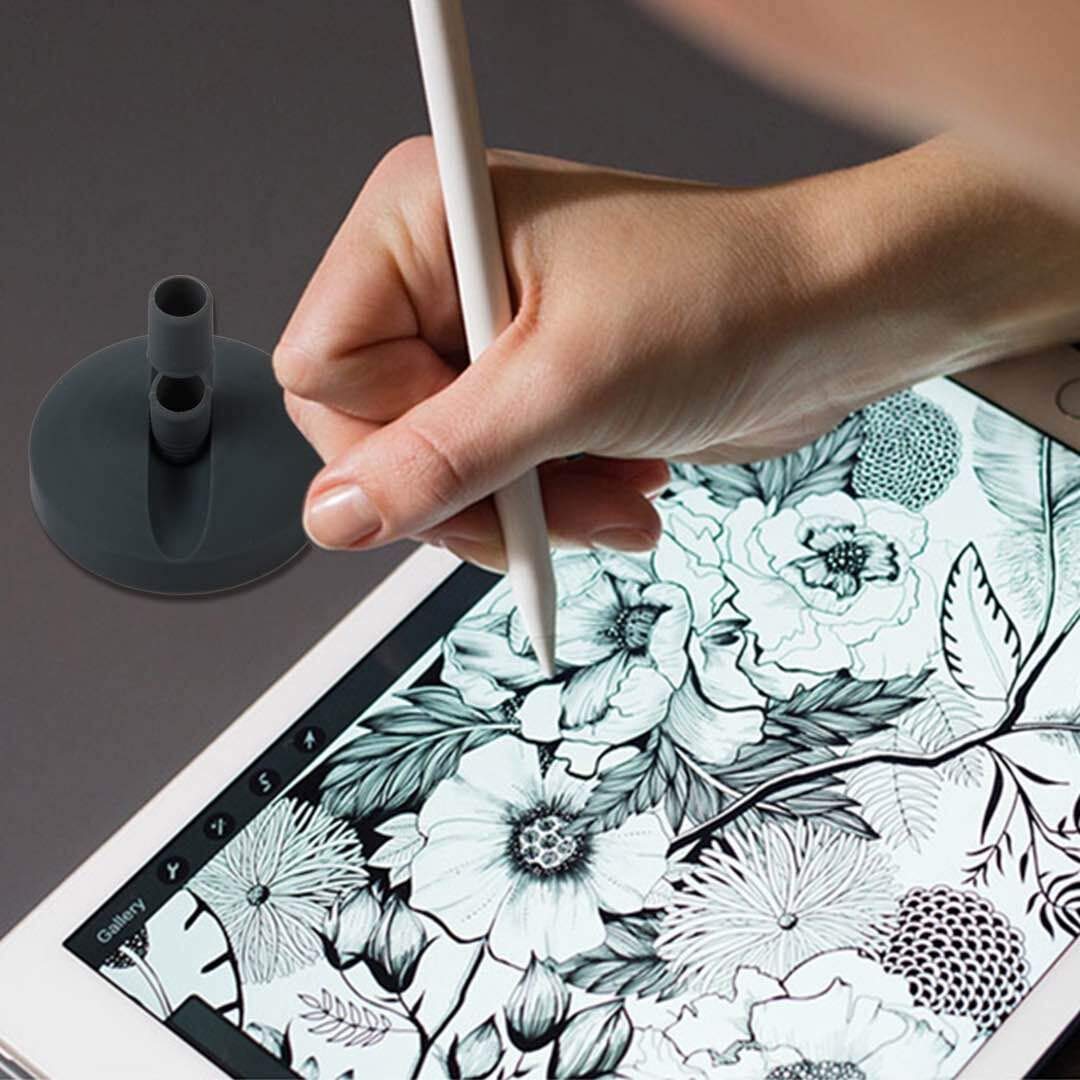 Voken Apple Pencil Stand,Stand Compatible with Apple Pencil,Solid Silicone Stand for Apple Pencil,Stand Horizontally and Vertically (Deep Grey)