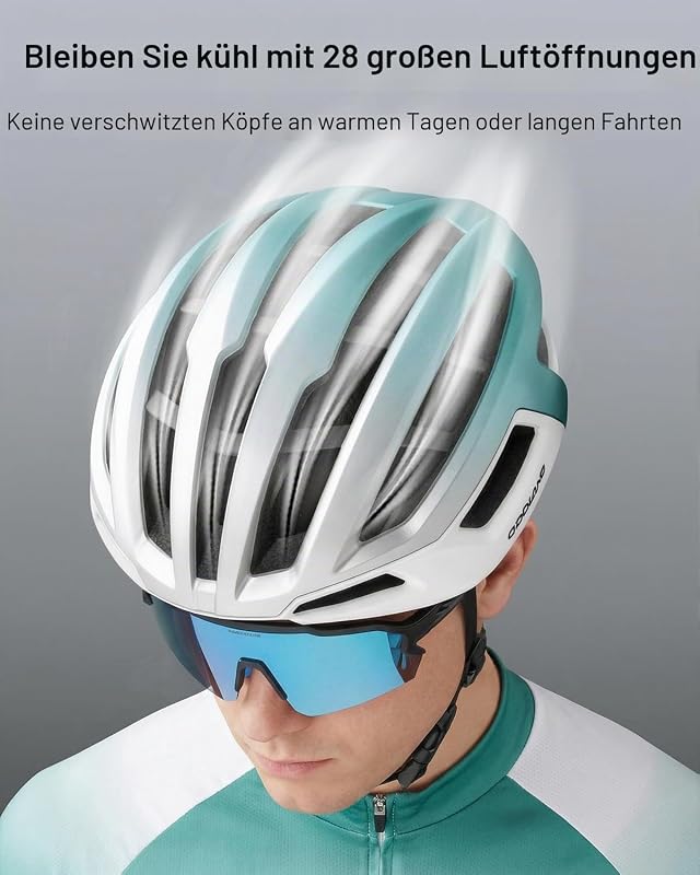 Fahrradhelm für Damen und Herren, Erwachsene Rennradhelm mit Belüftungssystem, Leicht Radhelm mit individuelle Größenanpassung, Cityhelm