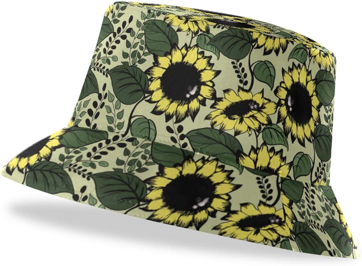 Black Style Sunflower Bucket Hat Unisex Outdoor Sun Protection Amazon
