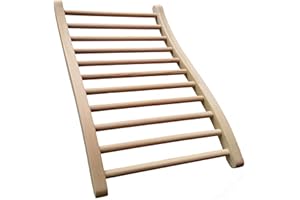 LTCCDSS Sauna Backrest Canadian Hemlock Wooden | S-Shape Design - Slip-Resistant - Non-Toxic - Comfortable - Sauna Accessories Kit Apply to Barrel or Infrared Sauna (20.5 in * 13 in)