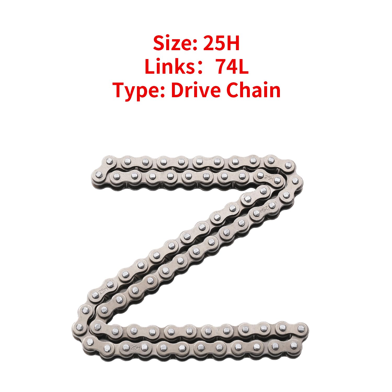 KAMIER #25 Roller Chain 74 Links with 5pcs Master Link Replacement for Razor E100 Power Core Glow E125 E150 E175 Electric Scooter 25H Drive Chain Heavy Duty E100 Series Parts