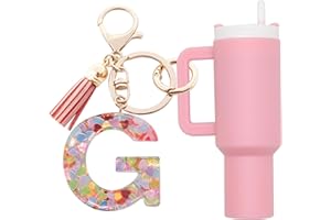 Altally Mini Tumbler Keychain Chapstick Holder,Cute Stanley Cup Charms For Backpack Initial Letter Keychains For Women Girls