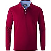 SWISSWELL Long Sleeve Polo Shirts for Men collared Performance Golf Shirts Casual Workwear Office