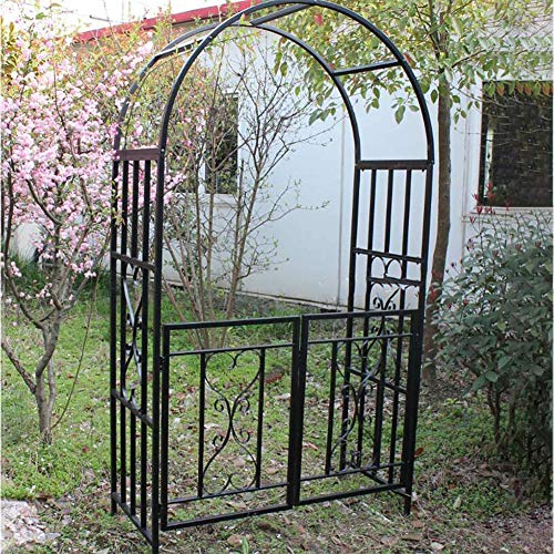 XIYEE Rosenbogen Aus Metall, Dekorativer Metall-Gartenbogen Mit Tor, Garten Terrasse Rosenbogen-Hochzeitsornament… – Bild 6