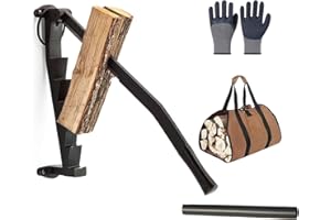 AYATTECY Wall Mount Firewood Splitter, Kindling Splitter is Used for Indoor or Outdoor Softwood Firewood Separation, Wall Mounted Wood Splitter is Can be Used for Softwoods Such as Pine, Spruce.(Black)