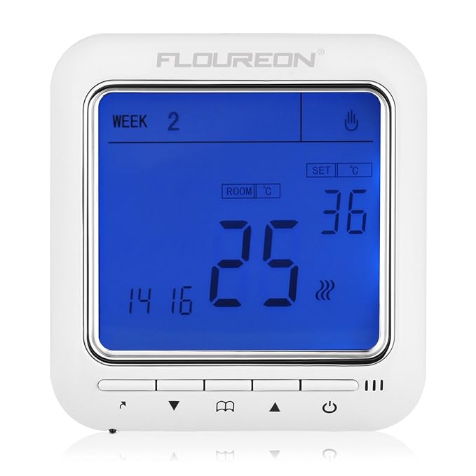 FLOUREON Heating Thermostat Programmable 5+2/6+1/7 Electric Heating