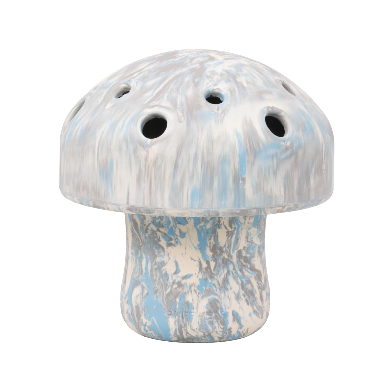 RUFFWEAR Porcini Dog Toy, Interactive Large Dog Chew Toy & Slow Feeder, Pet Safe Dog Treats Dispenser Ball, Natural Latex Rubber Tough Adult & Puppy Toy & Everyday Dog Enrichment Toy Game, Grey Sky