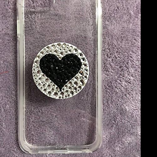 iPhone/Cell Phone Bling Crystal Popsocket white black rhinestones
