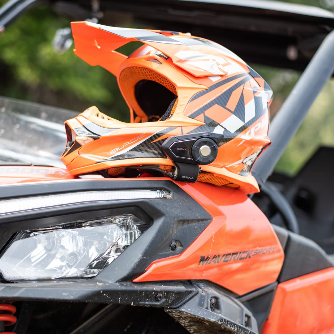 Sena 30K Motorcycle Bluetooth Headset Mesh Communication System, Black, Single Pack with HD Speakers