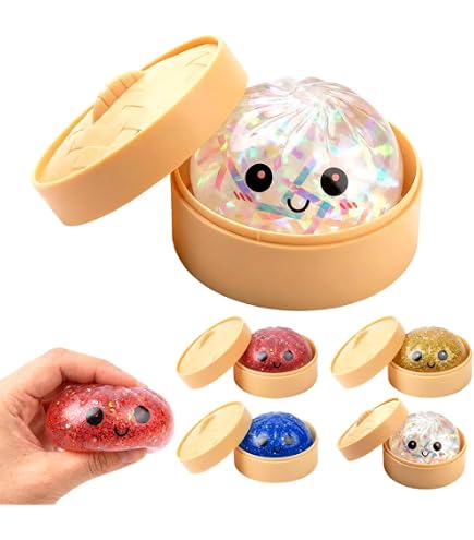 Glitter Dumpling Squishy – Giocattolo Antistress A Forma Di Baozi, In TPR Morbido, Per Alleviare L'ansia