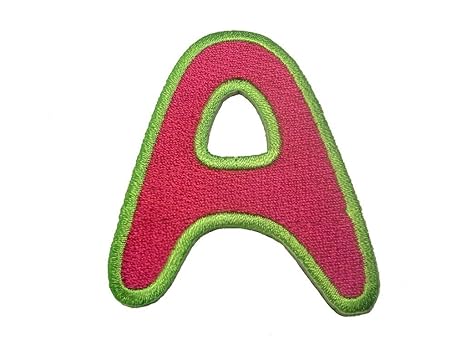 Buchstaben Aufnäher/Aufbügler pink - Komplettes Alphabet einzeln auswählbar, Alphabet/Buchstabe:Buchstabe A - 6.3x5.3cm
