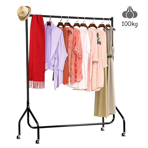DOSLEEPS Clothes Rails Clothing Rail on Wheels Metal Heavy Duty Carment