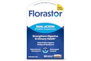 Florastor Probiotics for Digestive & Immune Health, 30 Capsules, Probiotics for Women & Men, Helps Flush Out Bad Bacteria, Boost The Good with Our Strain Saccharomyces Boulardii, Packaging May Vary