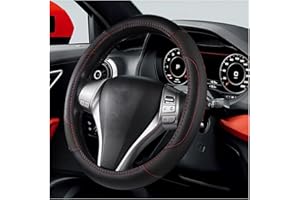 XINLIYA Leather Car Steering Wheel Cover, Universal 15 Inch for Car Truck SUV, Non-Slip and Breathable, Sport Style Design Od