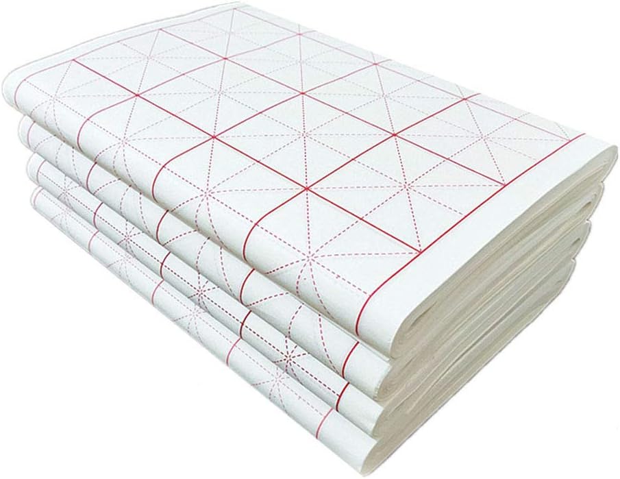 Chinesisches Kalligraphie-Papier Mit Doppelraster - 50 Blatt Xuan Reispapier