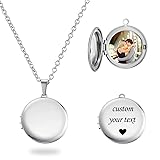 PHOCKSIN Silver Glossy Personalized Round Locket