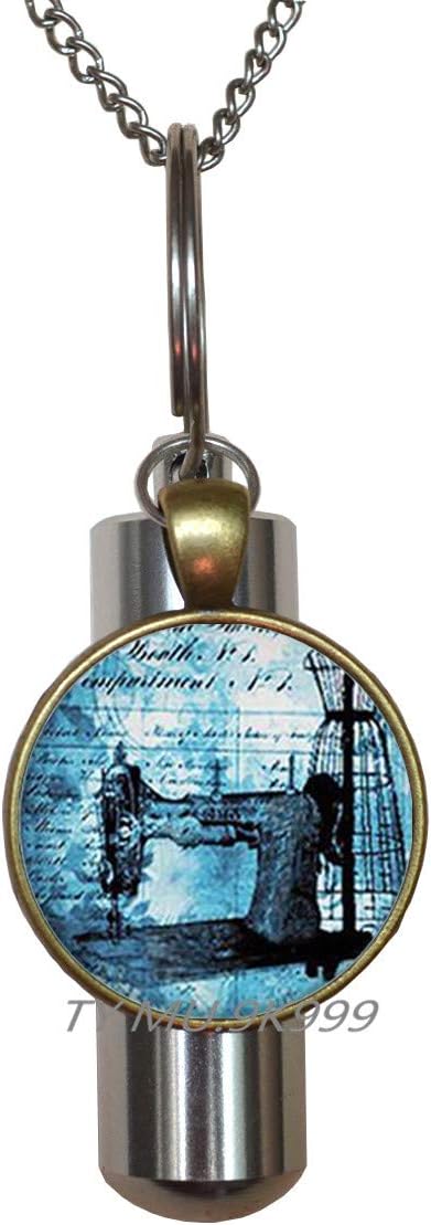 Amazon.com: Yao0dianxku Sewing Machine Cremation URN Necklace,Sewing