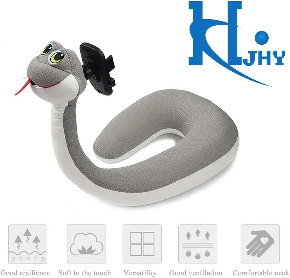 SDYBAMQ Travel U-Shaped Neck Pillow Memory Foam Soft Lazy Mobile Phone Bracket U-Shaped Pillow Cartoon Animal Cute Car Airplane Headrest Support Pad#2