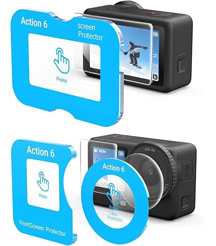 Screen Protector voor DJI Action 2 Dual-Screen Combo Beschermingsfolie, Screenprotector voor Lens achterscherm voorscherm [2 2 2 Verpakking], ULBTER 0.3mm 9H Gehard Glas