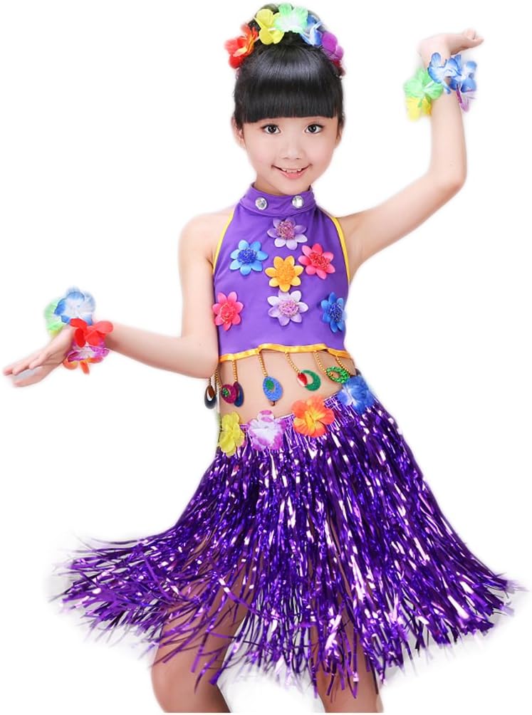 Women Hula r Grass Skirt Costume Suit For Luau Beach Party Decoration