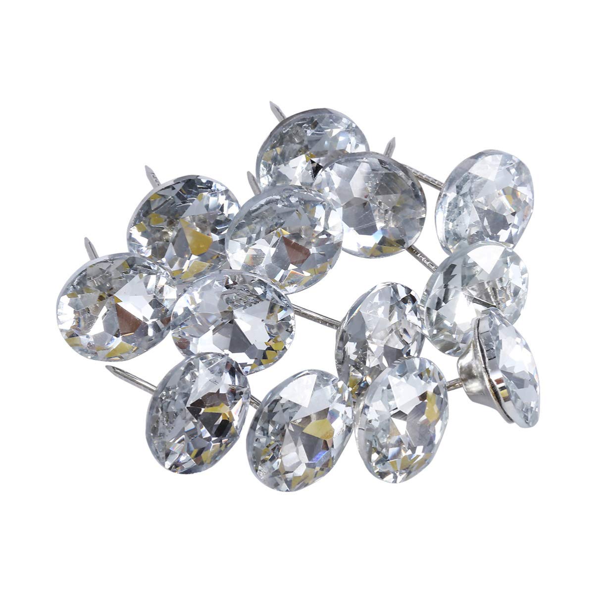 Artibetter 20pcs Crystal Buttons for Sofa Crystal Rhinestone Buttons Upholstery Nails Clear Button Pins Decorative Push Pins Sparkling Diamond Upholstery Buttons Bed Pins Foot White Furniture