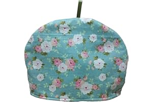 KABAKE Cotton Tea Cozy Vintage Floral Printed Teapot Cover Tea Pot Décor Cozies Insulated Kettle Kitchen Dust Cover, Green