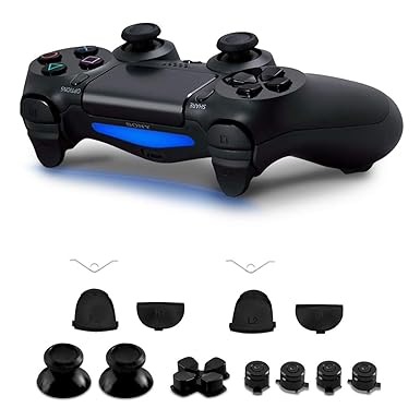 kwmobile Playstation 4 Controller (1. Gen) Ersatztasten - mit Schultertasten - Aluminium Ersatz Tasten für Playstation 4 Cont