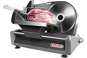 TooGood Meat Slicer for home, 1/4 HP, 180W Electric Food Slicer w/ 7.5" Stainless Steel Blade and Removable Food Carriage, Quick Release, 0mm-15mm Adjustable