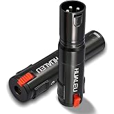 HUALEU Lockable 1/4 TRS Female to 3Pin XLR Male Audio Adapter, Balance Locking 6.35mm to XLR Adapter for Microphones, Mixing Consoles, and Power amplifiers-2 Pack Black