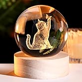 ZRENJHUS Cat Lover Gifts for Women 3D Cat Crystal Ball Themed Gift Mom Birthday Kitty Laddy Gift for Christmas Mothers Day