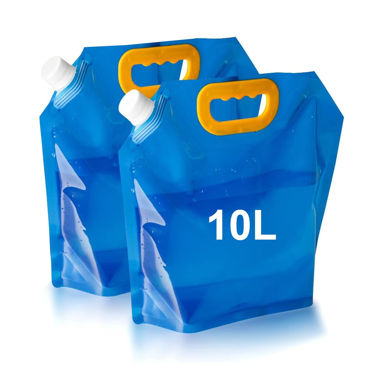 Garegce 2 Pack Collapsible Water Container, 10L Water Carrier Container, Camping Water Containers, Foldable Portable Water Bag, Outdoor Folding Water Bag for Hiking BBQ Sport Picnic Festivals