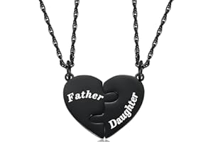 Ralukiia Mother & Son Heart Matching Necklace Set - Graduation, Birthday Jewelry