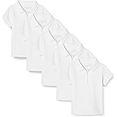 Amazon Essentials Girls and Toddlers' Short Sleeve Uniform Interlock Polo Shirt