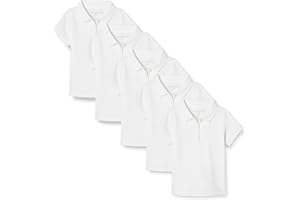Amazon Essentials Girls Short Sleeve Uniform Interlock Polo Shirt