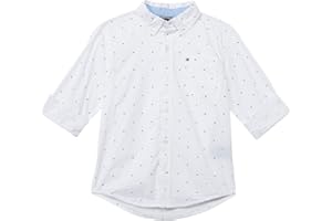 Tommy Hilfiger Boys' Long Sleeve Woven Button-down Shirt, Lightweight & Breathable
