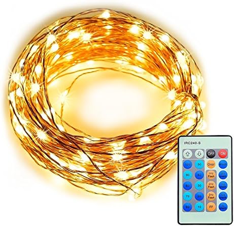 Refoss LED Dimmable String Lights, 33ft 100 Copper Wire Starry Light with Remote Controller, Waterproof Rope Lights for Wedding and Outdoor Indoor Party - Warm White