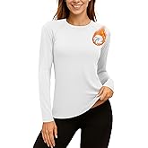 TACVASEN Women's Thermal Shirts Lightweight Fleece Lined Long Sleeve Winter Base Layer Undershirt for Workout